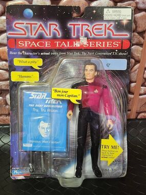 Q SPACE TALK SERIES 7" ACTION FIGURE Star Trek Next Generation 1995 Playmates #A